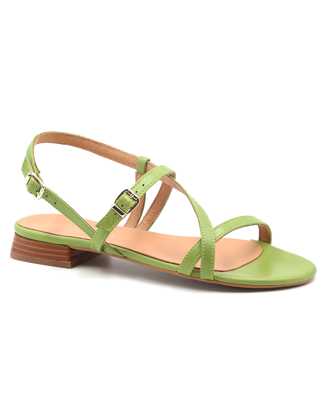 SANDALIA PLANA DE TIRAS VERDE