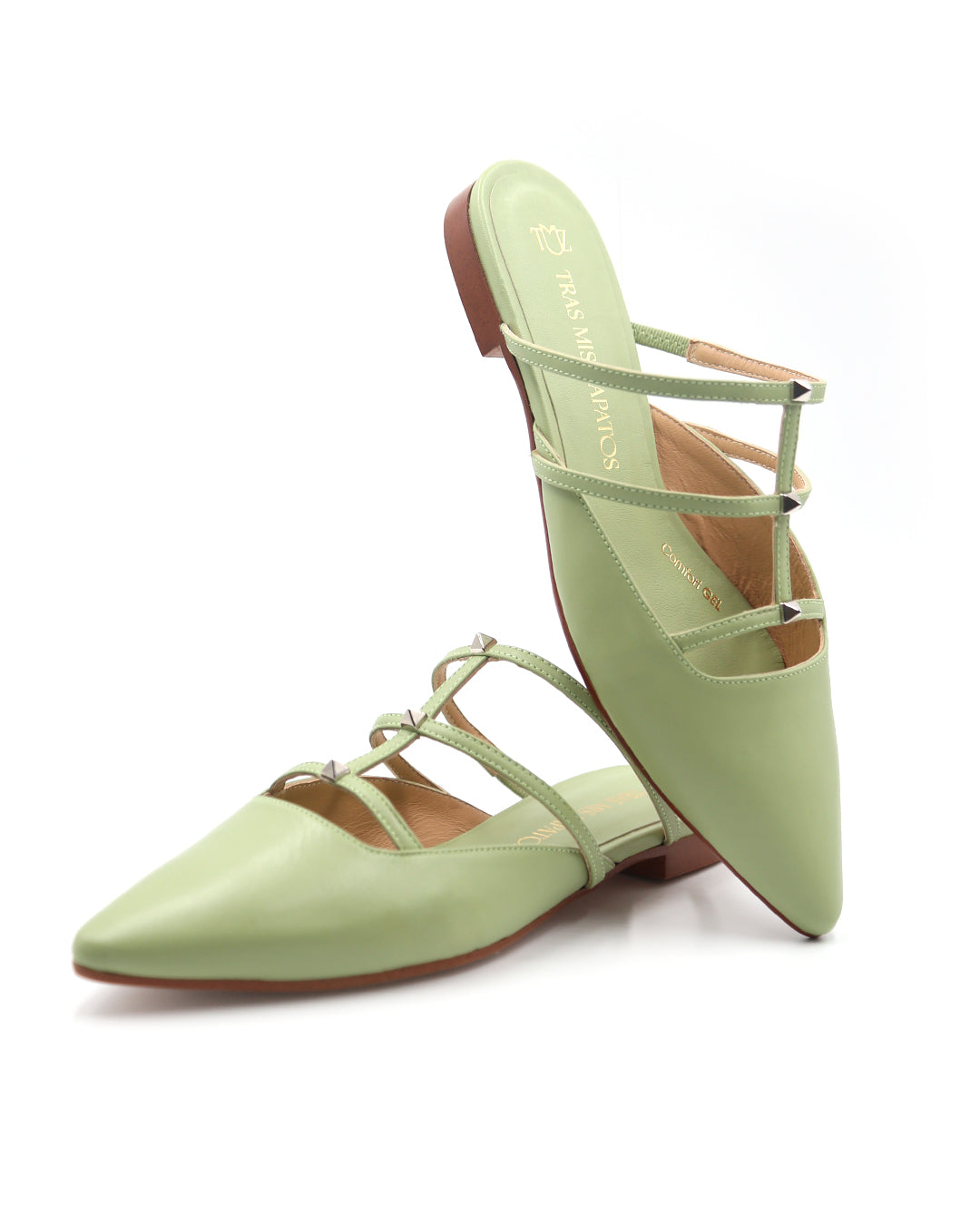 Mule-plana-verde-mujer