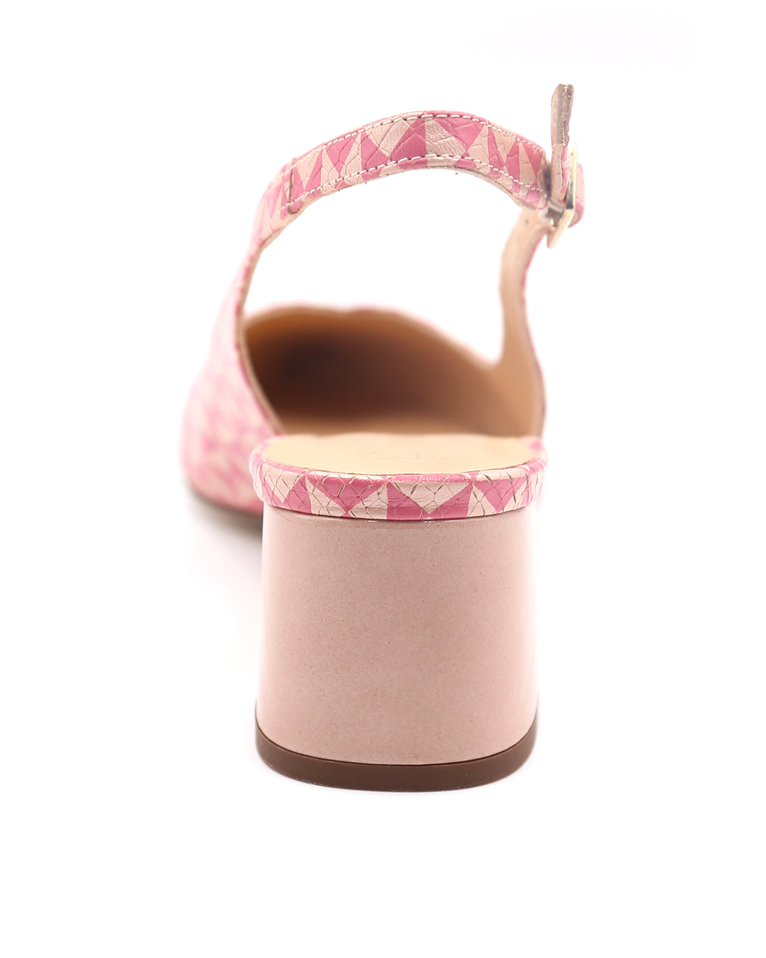 ZAPATO DE TACÓN DESTALONADO ESTAMPADO