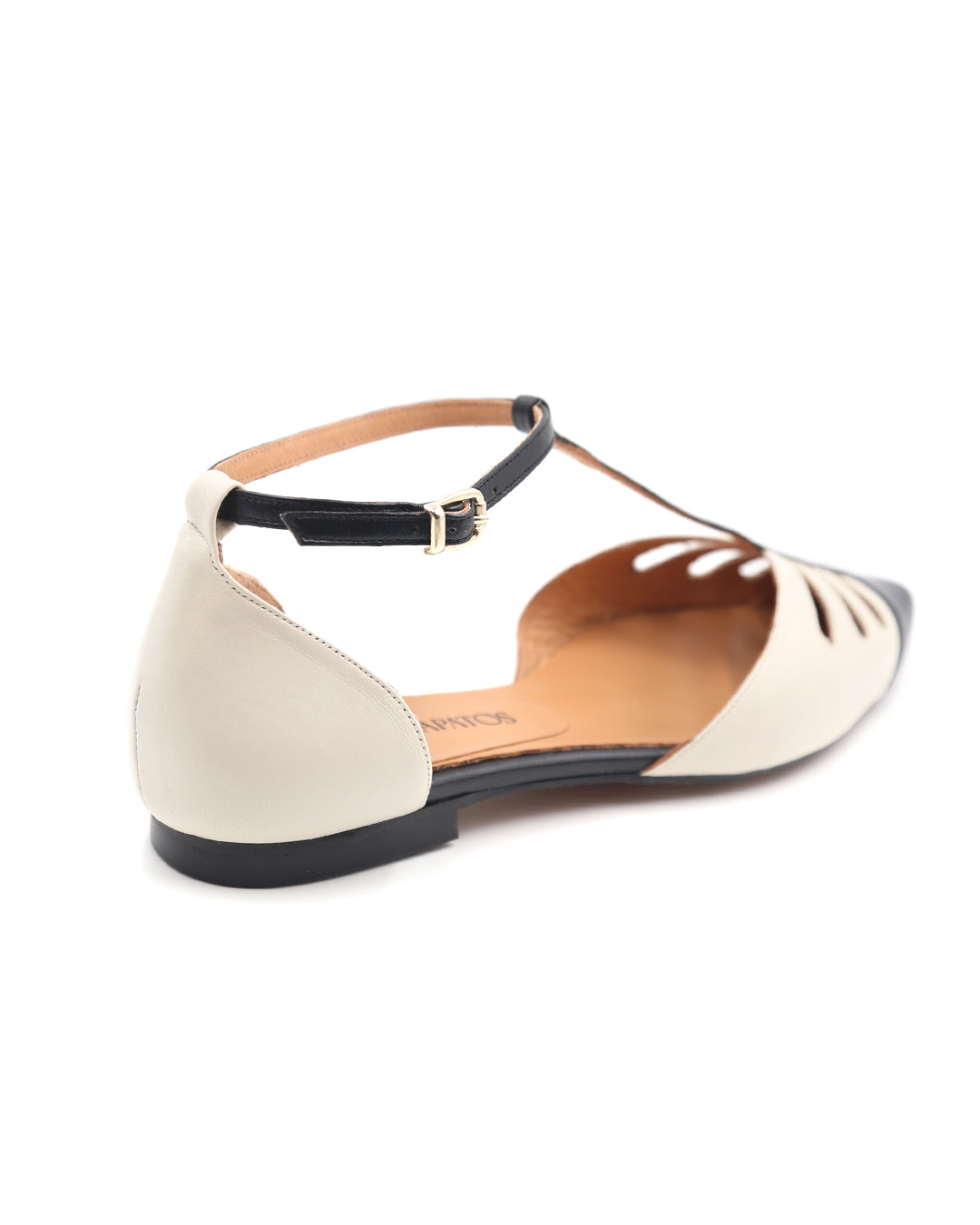 ZAPATO T-BAR BLANCO Y NEGRO