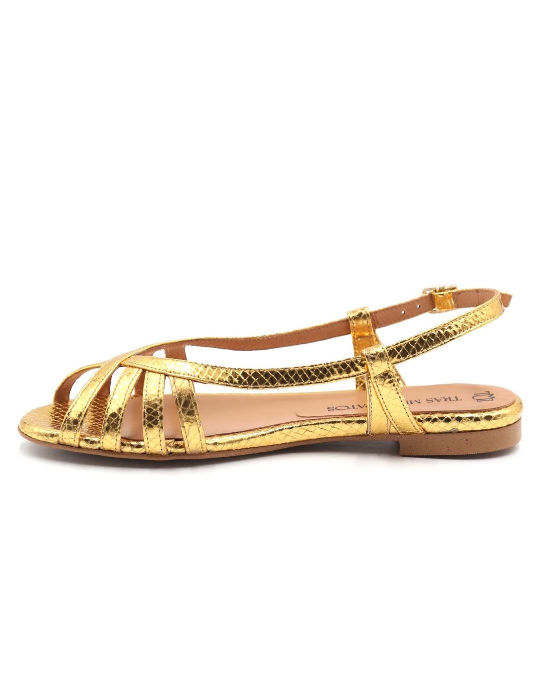 SANDALIA PLANA PIEL ORO