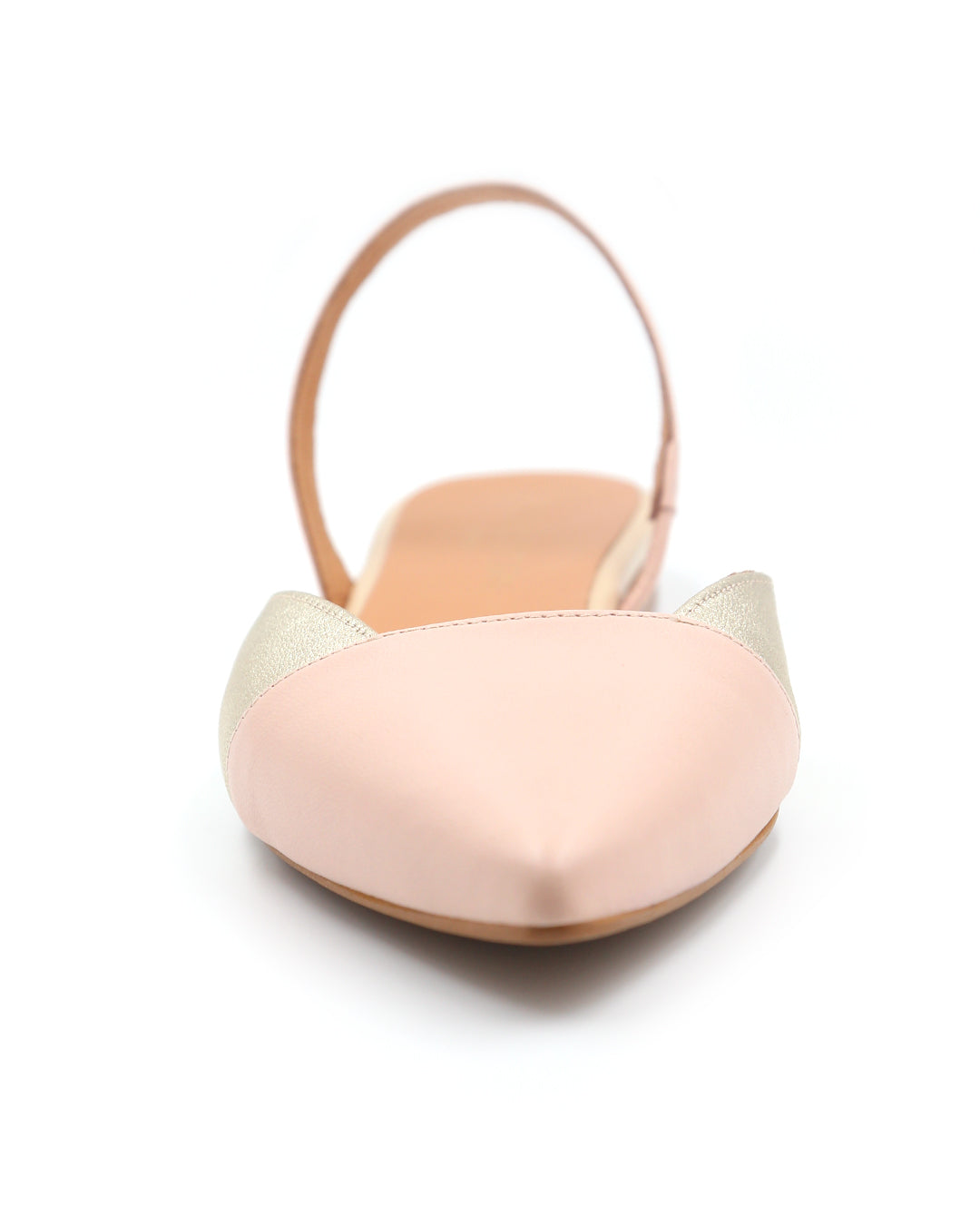 ZAPATO DESTALONADO PLANO ROSA Y DORADO