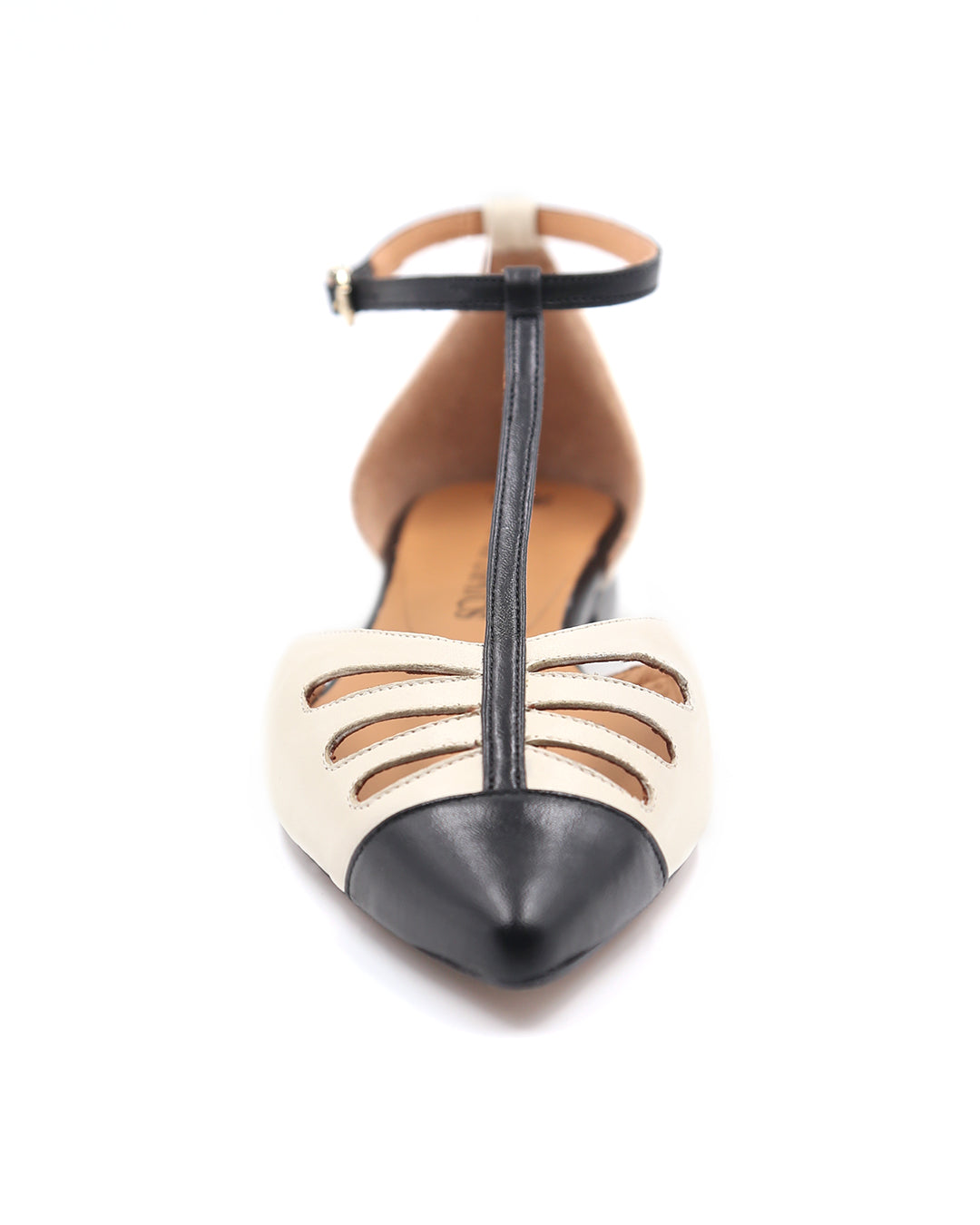 ZAPATO T-BAR BLANCO Y NEGRO