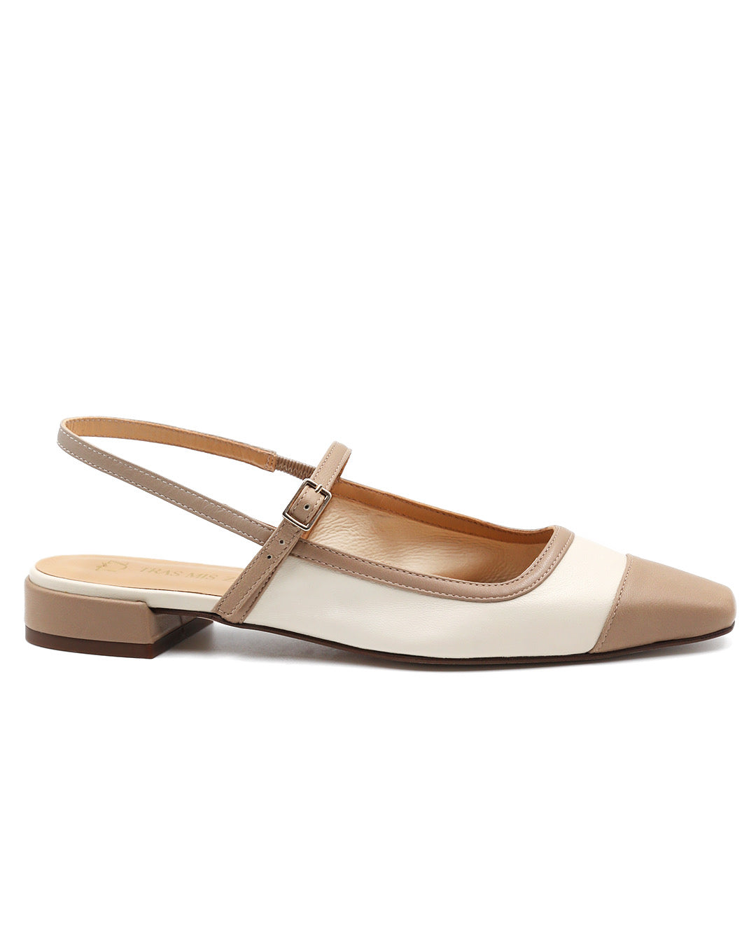 ZAPATO DESTALONADO BLANCO Y BEIGE