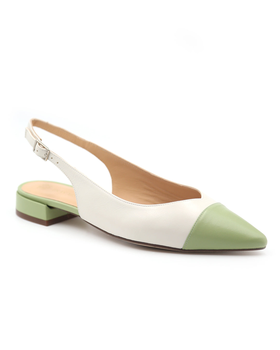 Zapato-plano-destalonado-blanco-verde-mujer