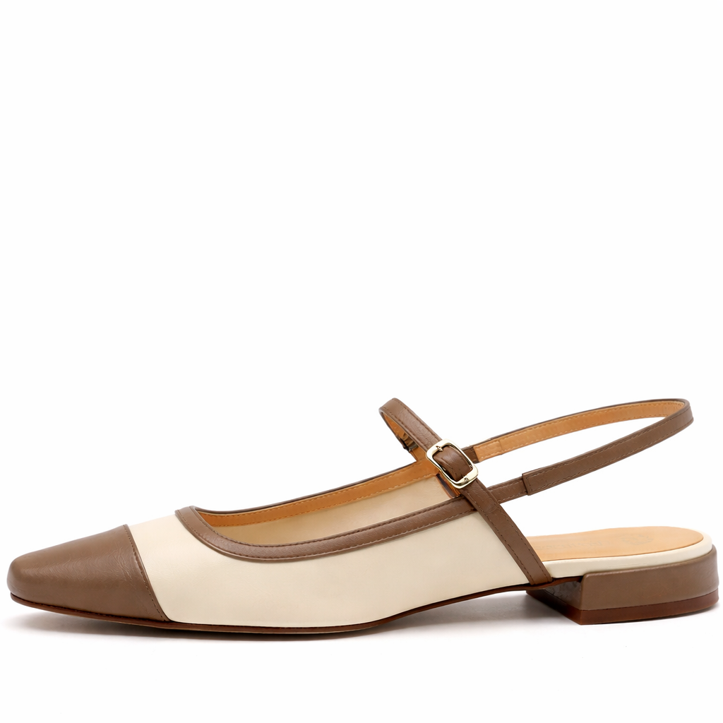ZAPATO DESTALONADO BLANCO Y BEIGE