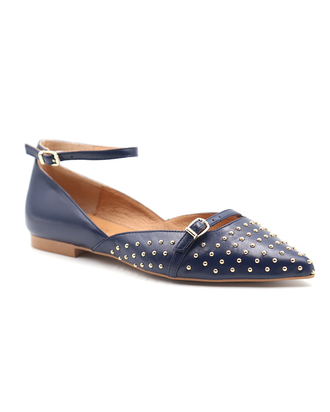 ZAPATO AZUL MARINO CON TACHUELAS