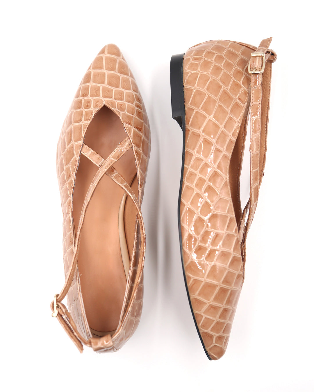 BAILARINA BEIGE TIRAS CRUZADAS