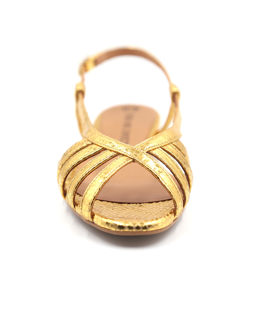 SANDALIA PLANA PIEL ORO