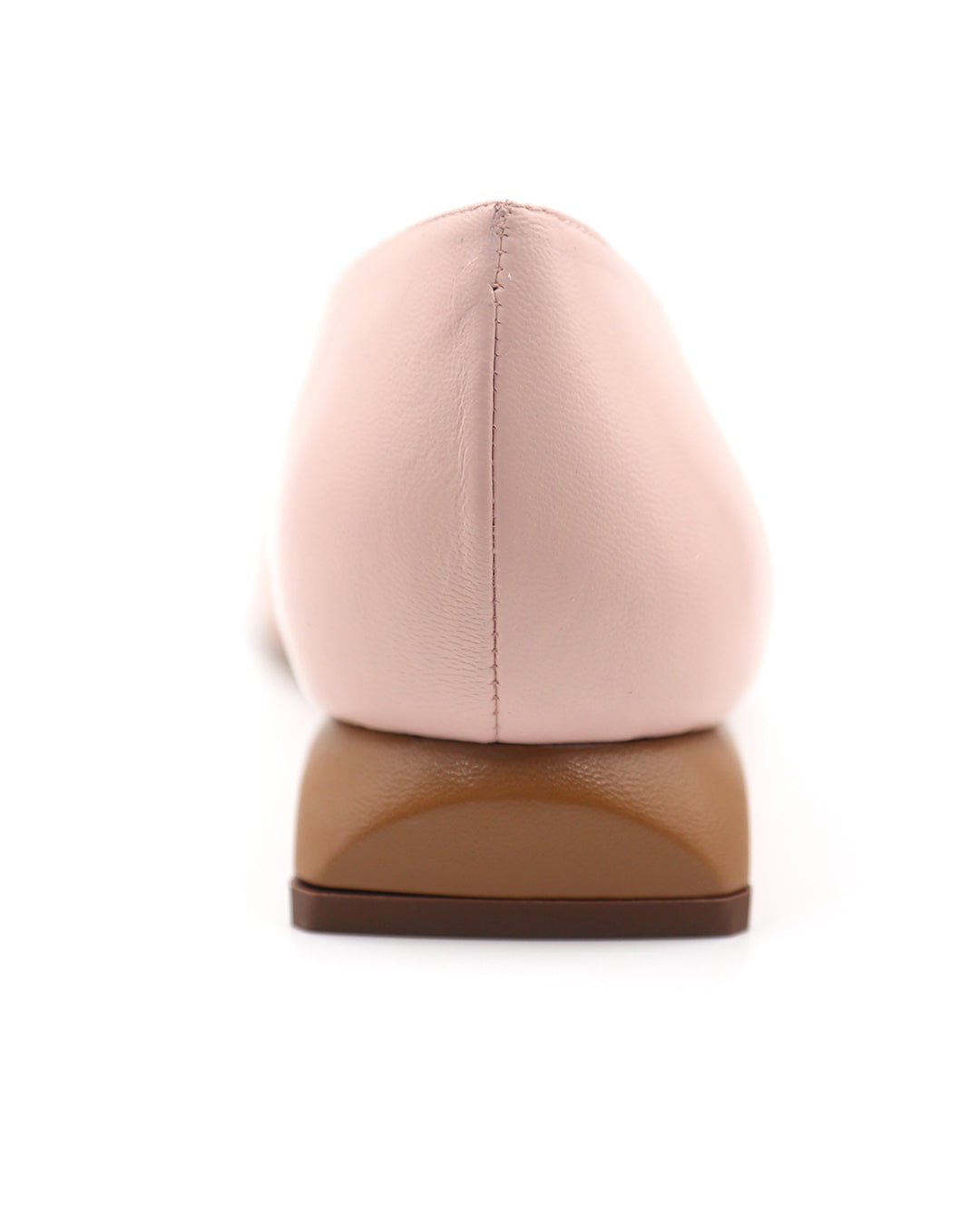 ZAPATO PUNTA CUADRADA MARRÓN Y ROSA