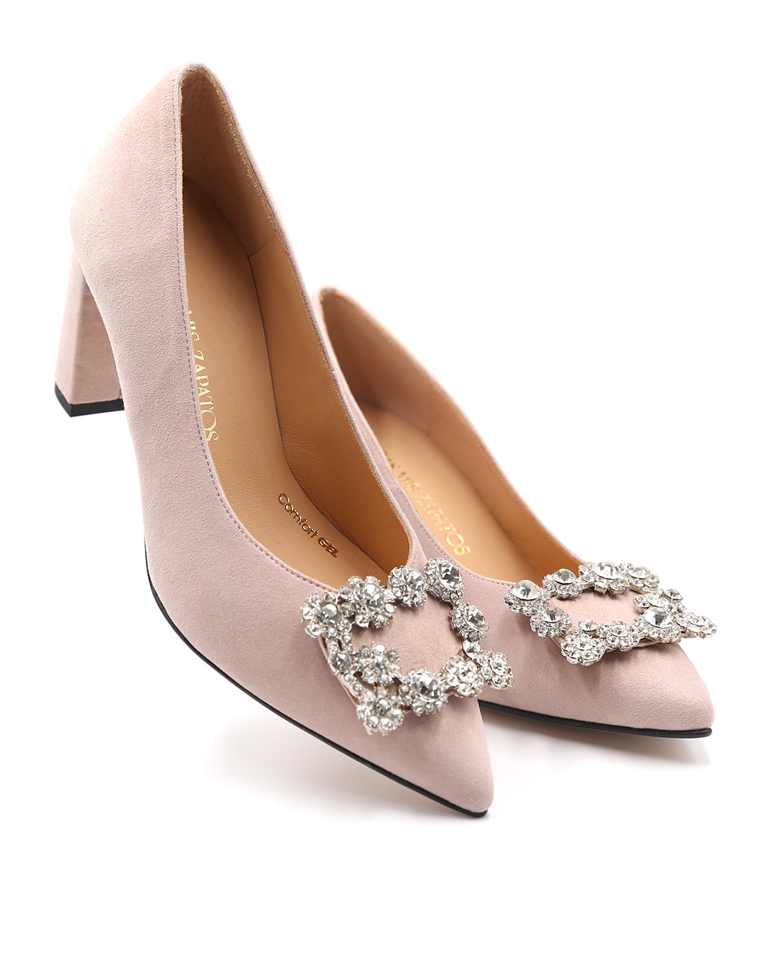 ZAPATO DE TACÓN CON BROCHE PEDRERÍA